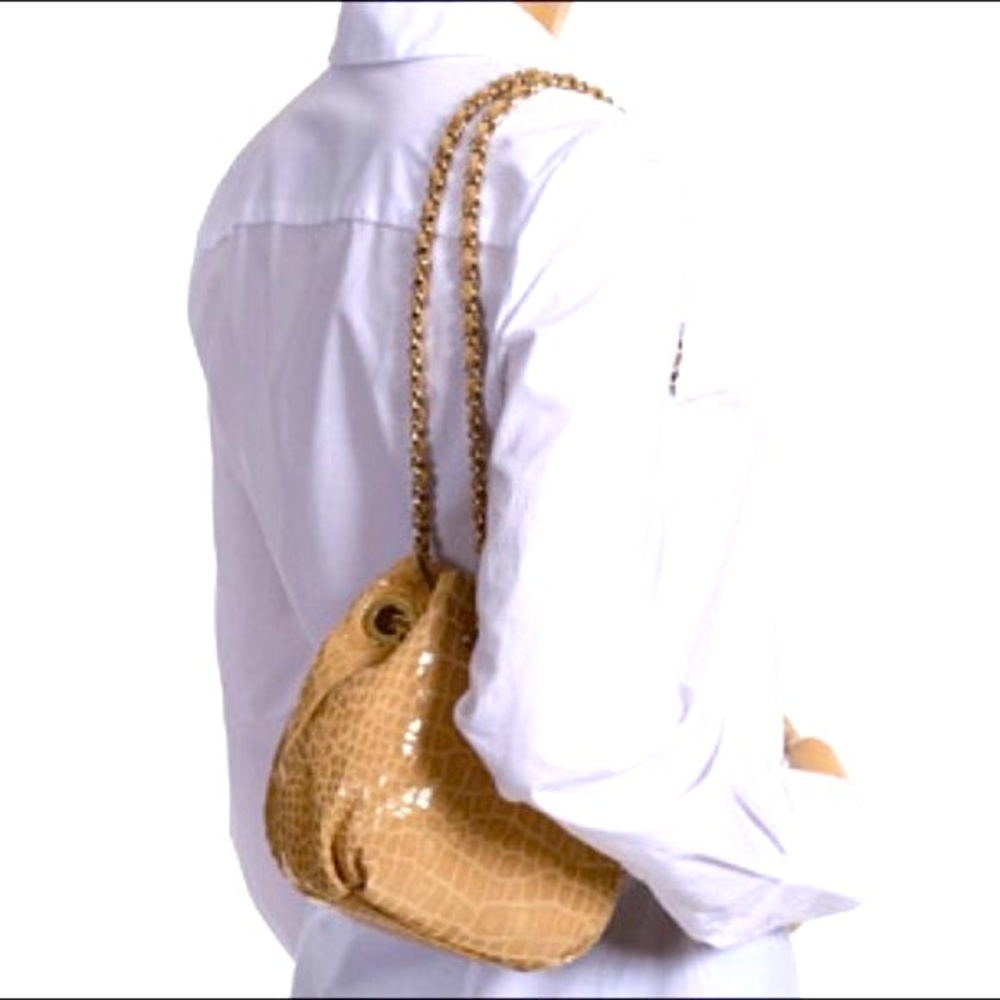 NWT Vintage Kate Spade Devote Lissy Bag with Leather Chain Strap in Sable Cream - Picture 3 of 11